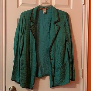 2 piece Alain Weiz green suit.